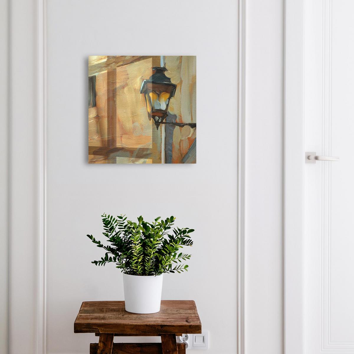 SCHLÜSSELBOX Schwarz 30x30 cm- Türöffnung nach rechts - Retro-Lampe - Beige, Metall (30/30/5cm) - TULUP