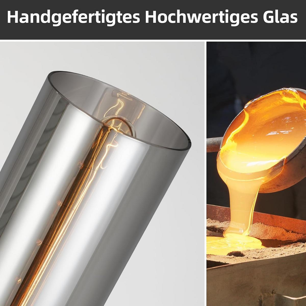 KRONLEUCHTER Morgenar 10.0/10.0/158.0 cm - Schwarz, Glas (158/10/10cm) - ZMH