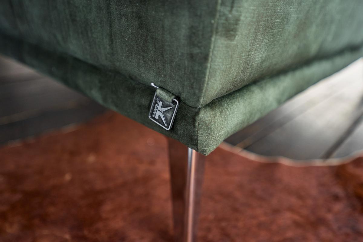 HOCKER WIOLO Grün Velvet - Silberfarben/Grün, Textil/Metall (110/42/110cm) - KAWOLA