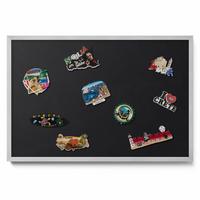 MAGNETTAFEL 60x40 cm Silberner Rahmen Farbe Schwarz - Mooreichefarben, Metall (60/50/0.4cm) - TULUP