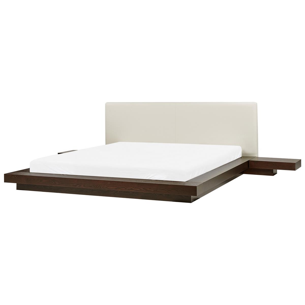 WASSERBETT 180x200 cm Dunkler Holzfarbton Zen - Dunkelbraun, Holzwerkstoff (180/200cm) - Beliani