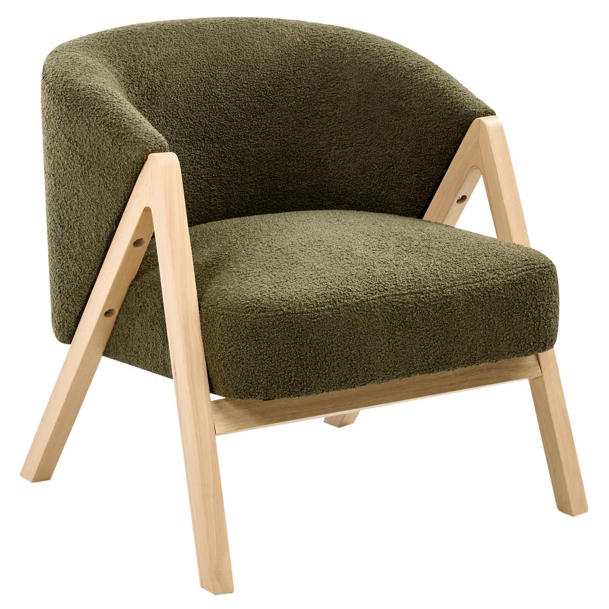 SESSEL Dunkelgrün Skei - Dunkelgrün/Braun, Textil (67/69/66cm) - Beliani