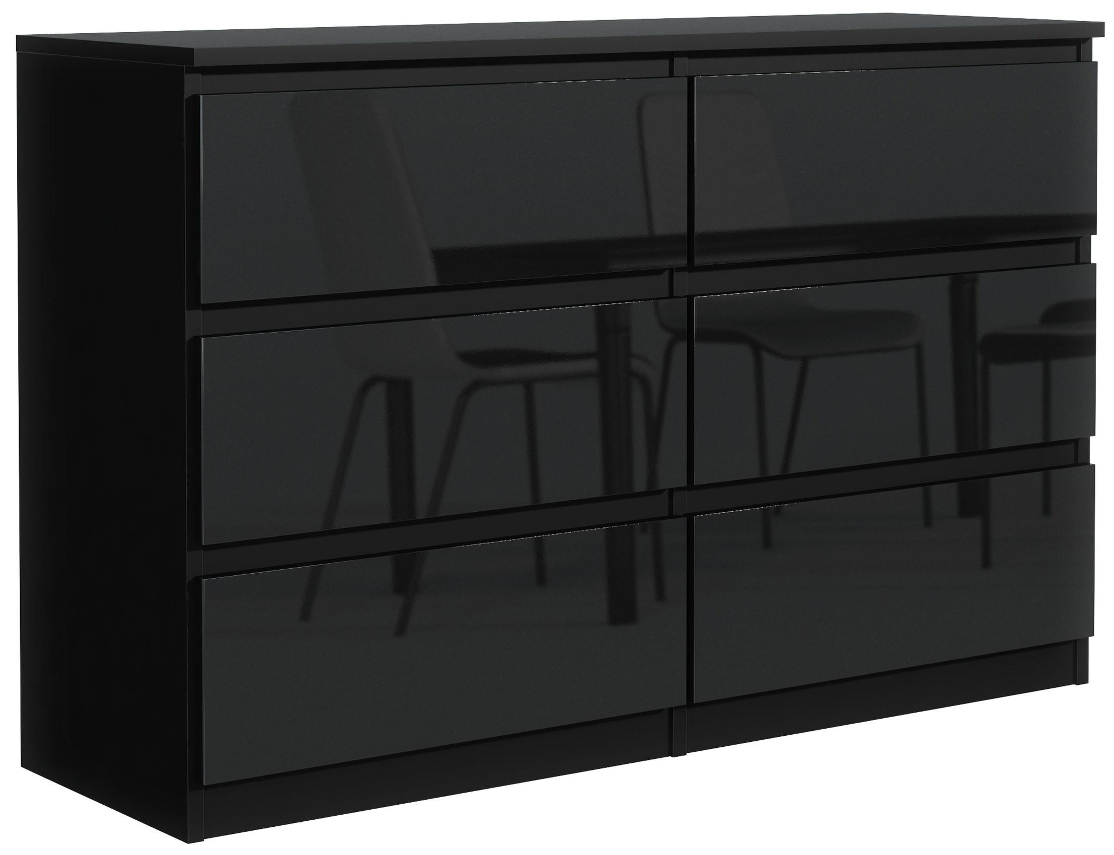 KOMMODE Schwarz, Hochglanz 120/79/39 - Schwarz Hochglanz/Schwarz, Holzwerkstoff (120/79/39cm) - RAUMHIRSCH FURNITURE