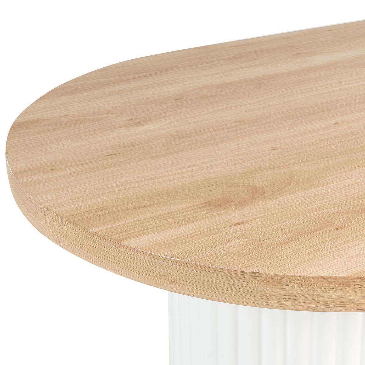 ESSTISCH Hellbraun/Weiß 180/90 cm Sheridan - Hellbraun, Holzwerkstoff (180/90/76cm) - Beliani
