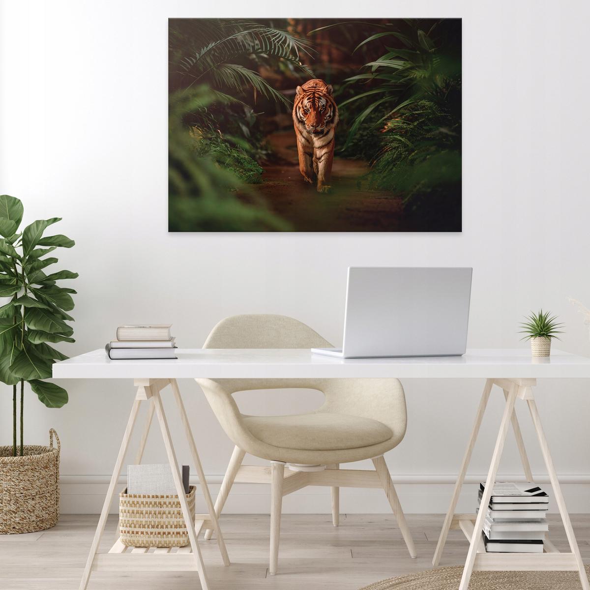 LEINWAND BILDER Tiger Tiere 100x70 - Multicolor, Holzwerkstoff (100/70cm) - Wallarena