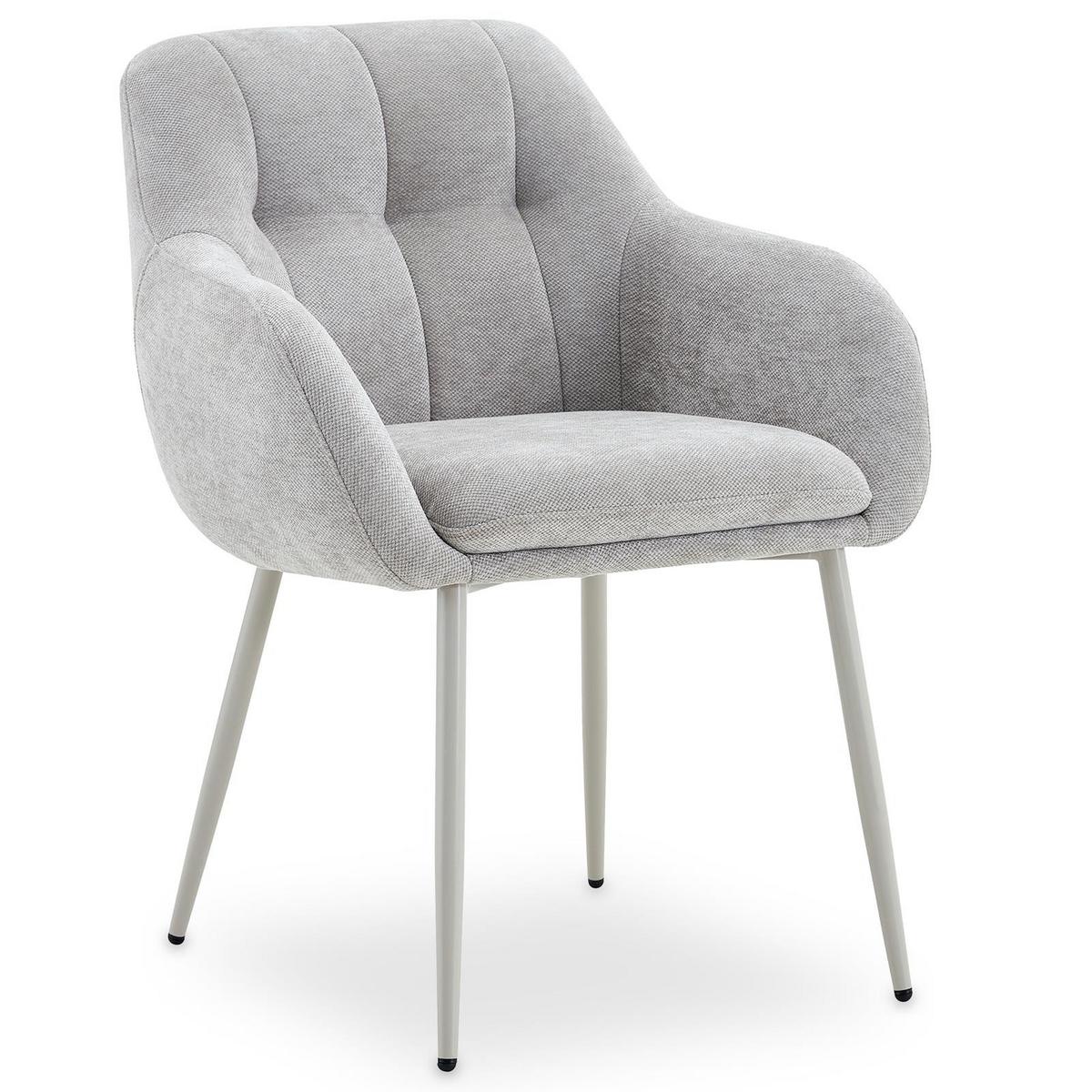 ESSZIMMERSTÜHLE SOMA 2er-Set hellgrau - Hellgrau, Textil (64/83/68cm) - IDIMEX