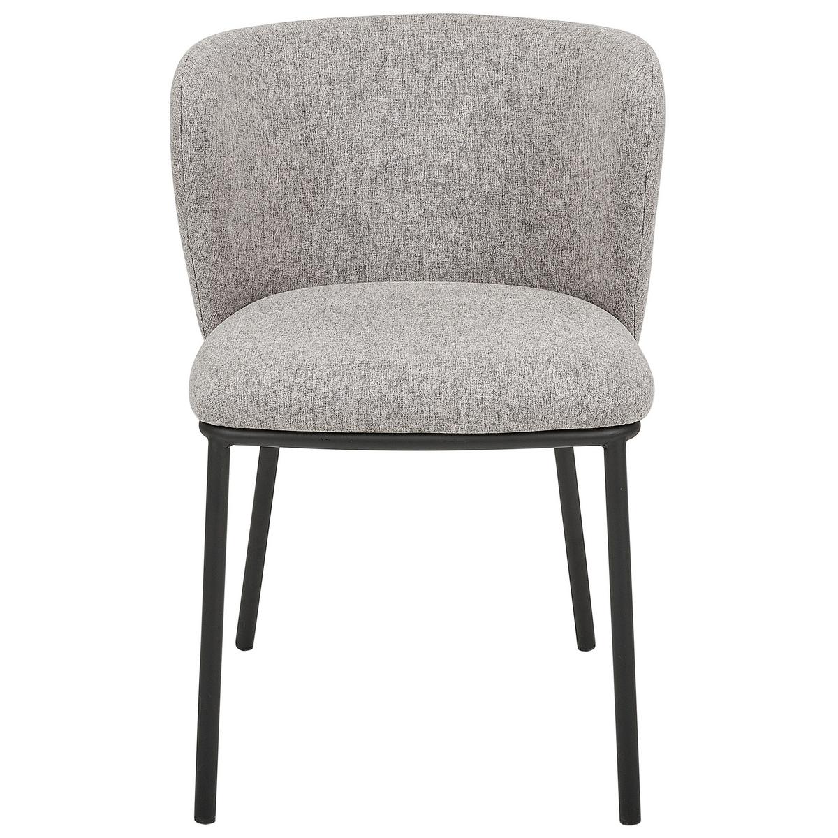 ESSZIMMERSTUHL 2er-Set Polsterbezug Grau Mina - Grau, Textil/Metall (45/75/52cm) - Beliani