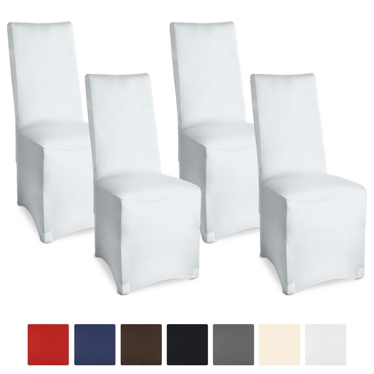 STUHLHUSSE Leona Stretch Bankett 95x45cm Weiß (4tlg) - Weiß, Textil (45/95cm) - Beautissu 