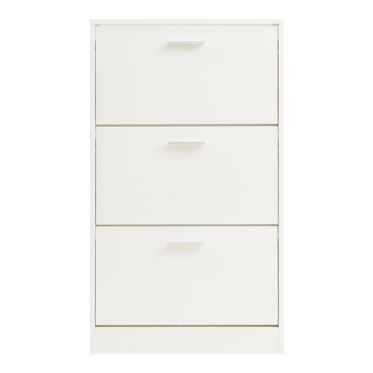 SCHUHSCHRANK Sykkylven - Weiß, Holzwerkstoff (60/103/24cm) - [en.casa]