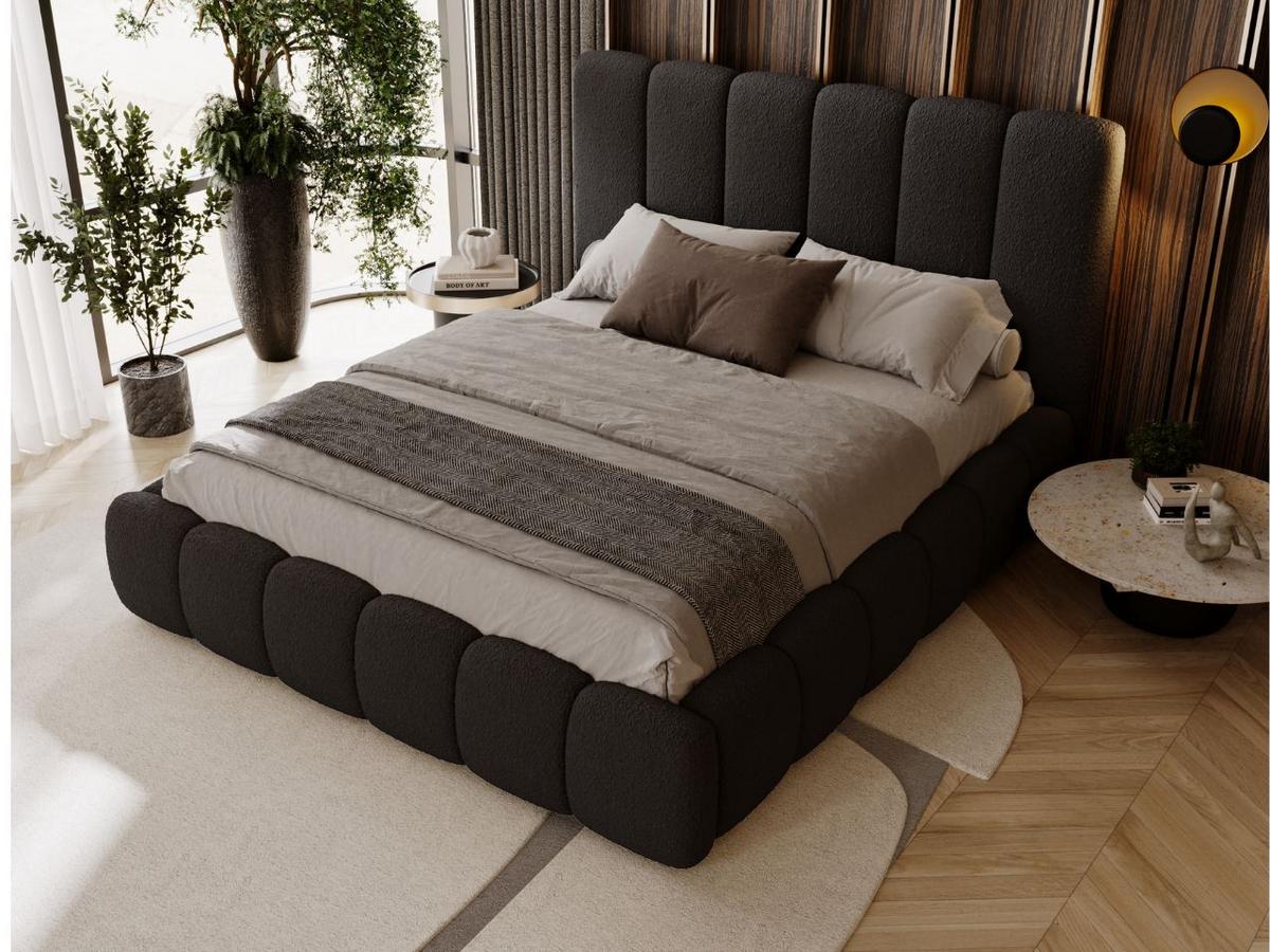 POLSTERBETT Imperial 200x200 Bouclé-Stoff Schwarz - Schwarz, Textil (200/200cm) - Graingold