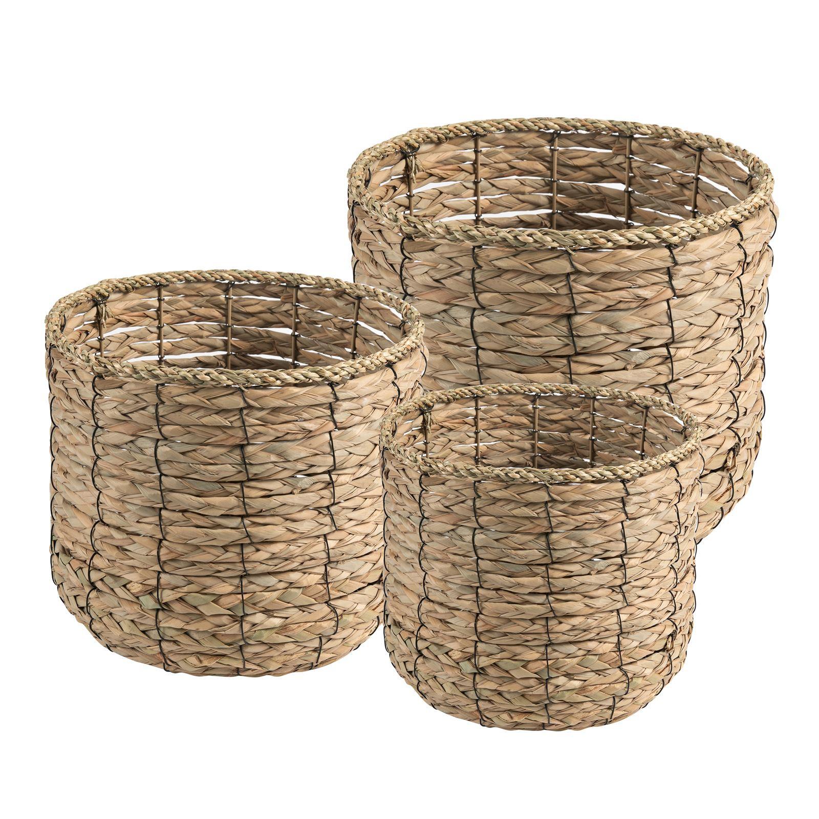 SEEGRASKÖRBE CEBU 3er Set natur - Naturfarben, Naturmaterialen (30/25/30cm) - CARO-Möbel
