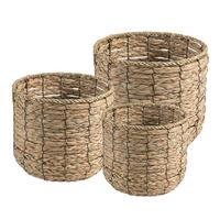 SEEGRASKÖRBE CEBU 3er Set natur - Naturfarben, Naturmaterialen (30/25/30cm) - CARO-Möbel