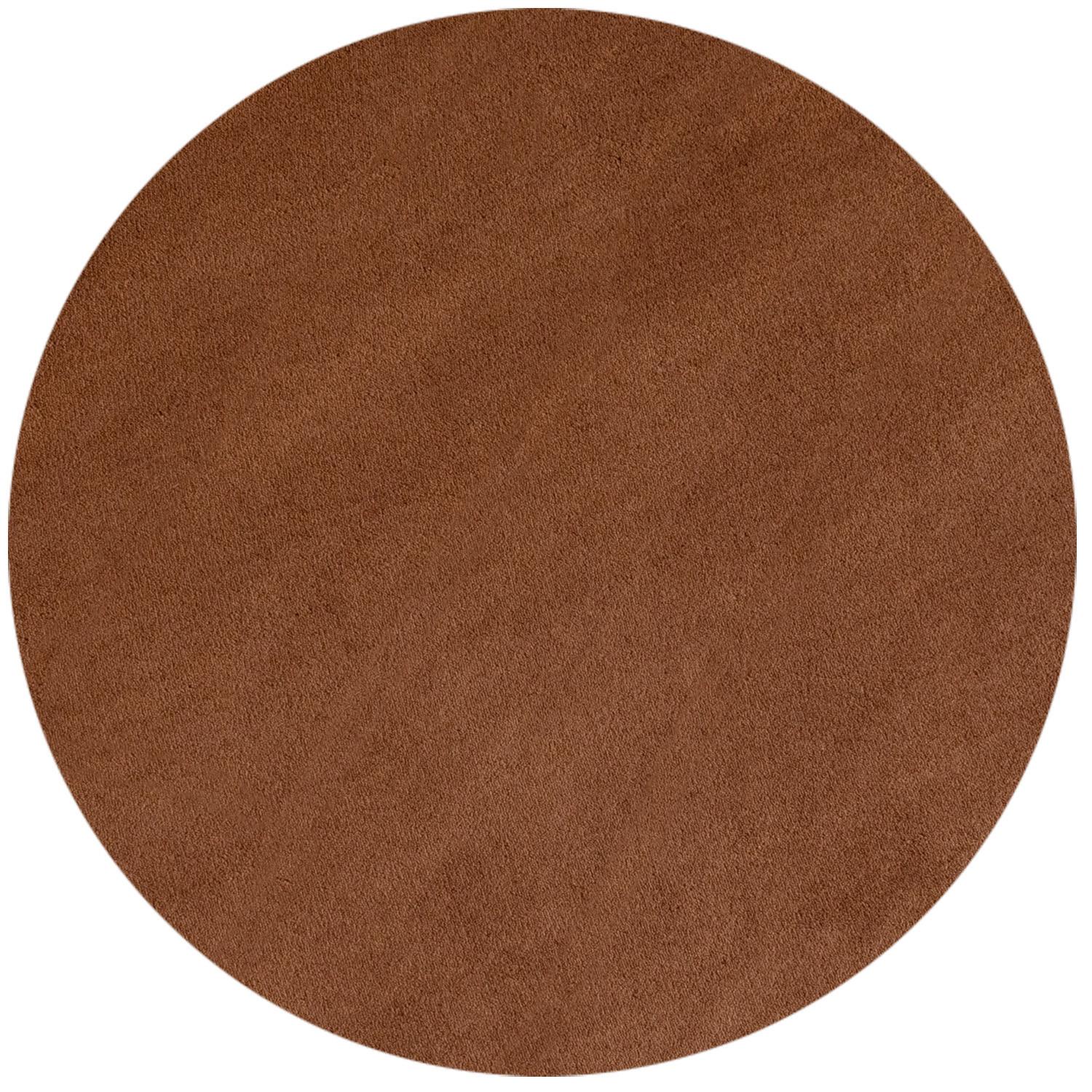 TEPPICH Kurzflor Waschbar LECH in Braun, einfarbig, Ø 160 cm - Braun, Textil (160/160cm) - KADIMA DESIGN