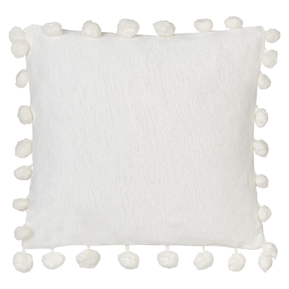 DEKOKISSEN 2er-Set Weiß 45/45 cm Jasmine - Weiß, Textil (45/45cm) - Beliani