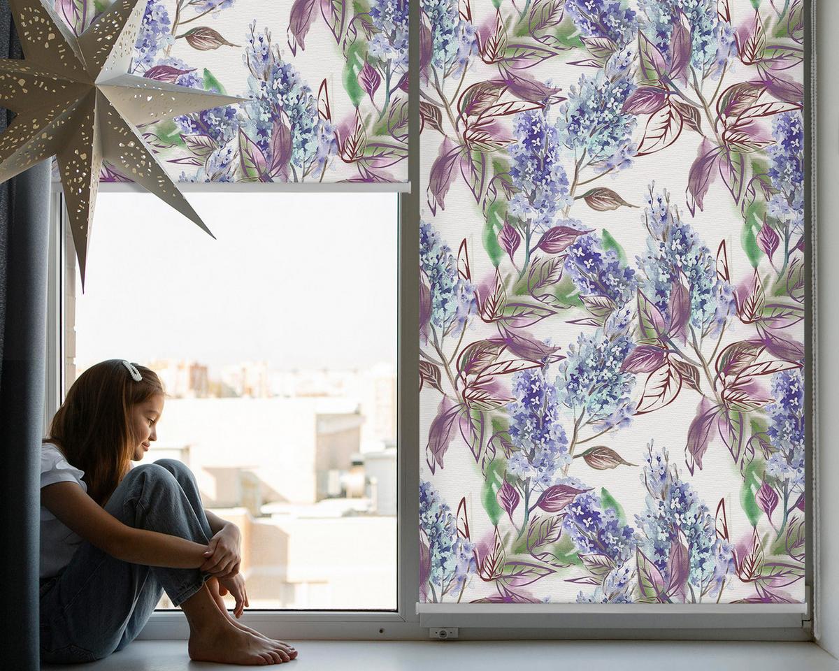 INNENROLLO - Fensterrollo - Rollo - 90x140 cm - Sommerblumen - Violett, Kunststoff (90/140/0.5cm) - TULUP