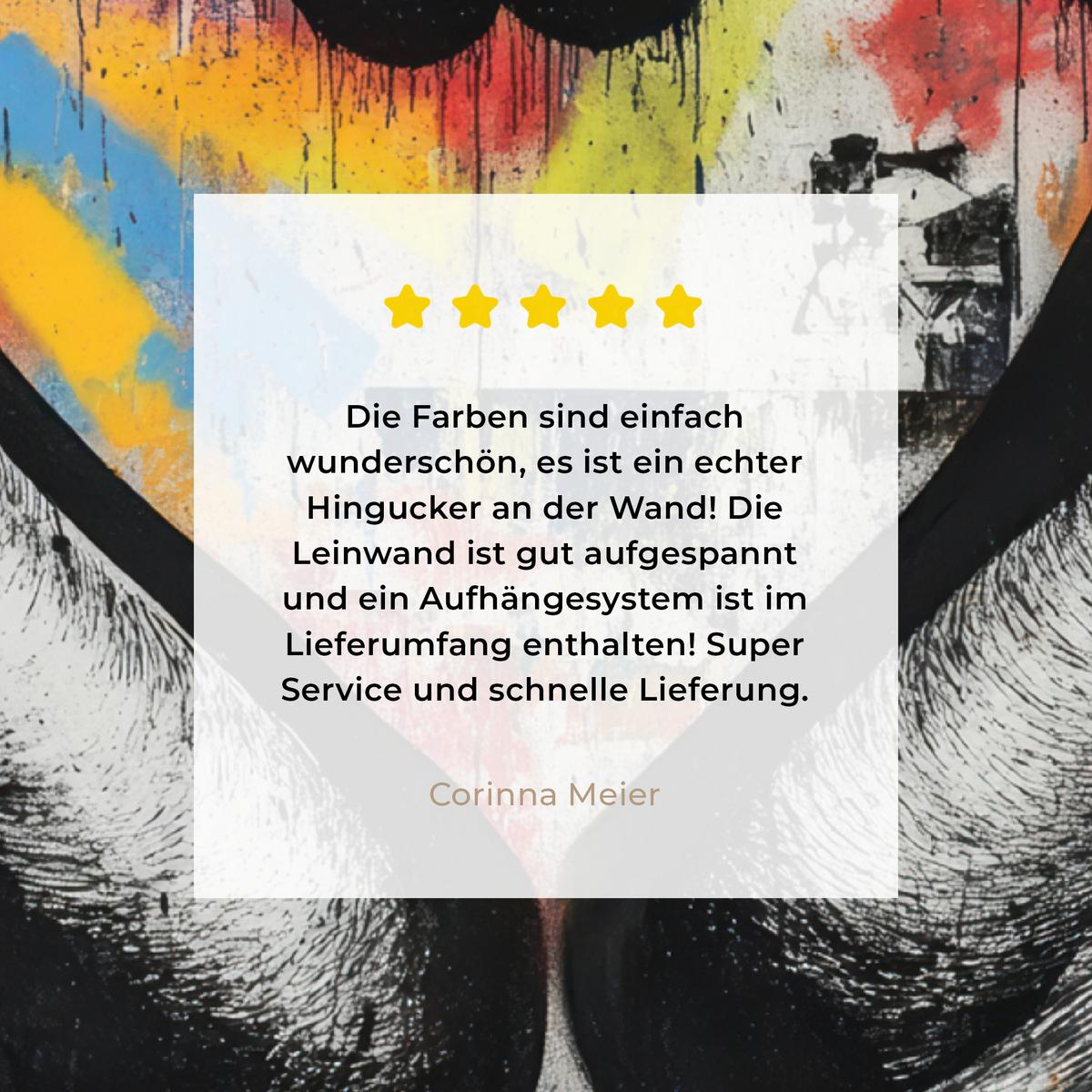LEINWANDBILD Hände - Herz - Straßenkunst - Graffiti Room Decor 30x40 cm - Multicolor, Textil (30/40cm) - MuchoWow