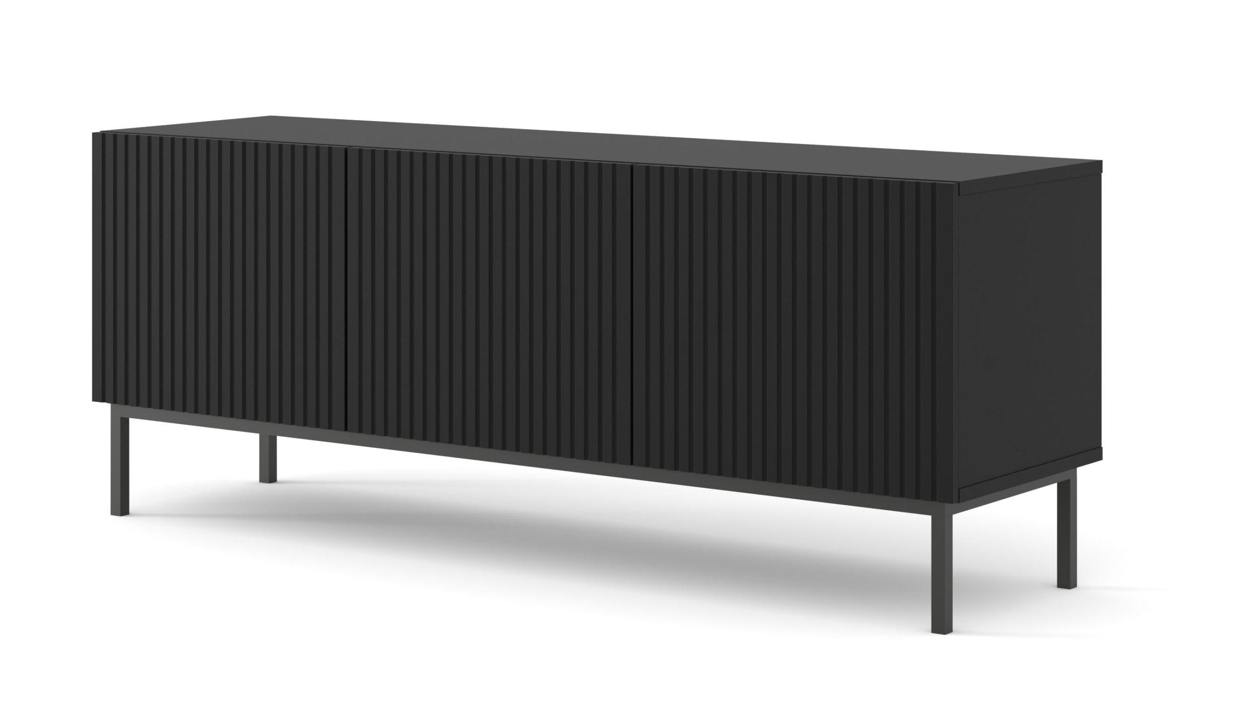 TV LOWBOARD Schwarz, Schwarz, Schwarz 150/58/42 - Schwarz, Holzwerkstoff (150/58/42cm) - RAUMHIRSCH FURNITURE