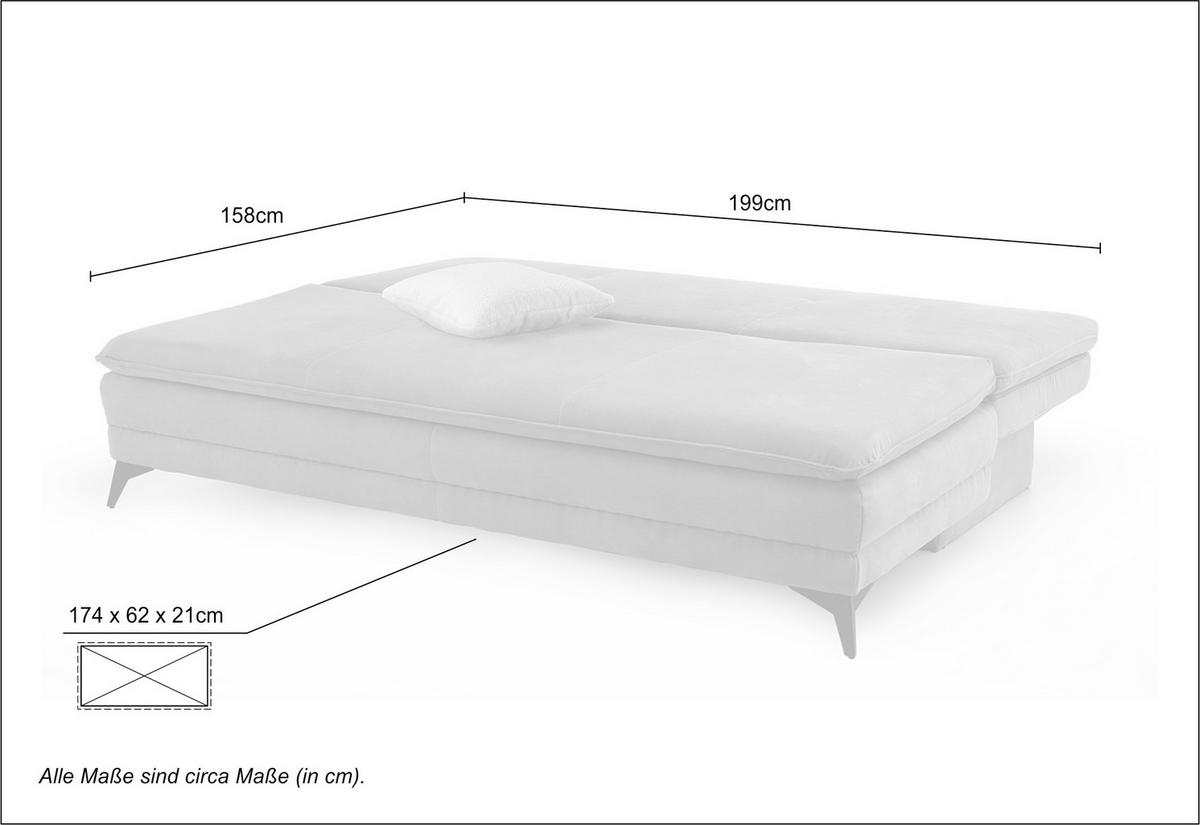 DAUER-SCHLAFSOFA Wellenunterfederung integr.Topper Bettkasten B202/T105/H90 cm, Liegefläche 158x199 cm, Mikrofaser Braun / 15158 - Schwarz/Braun, Textil/Metall (202/90/105cm) - luma-home