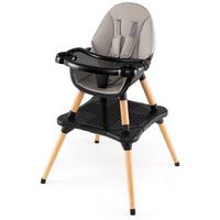 KINDERHOCHSTUHL mit Bausteintisch schwarz - Schwarz, Kunststoff (62/100/62cm) - COSTWAY