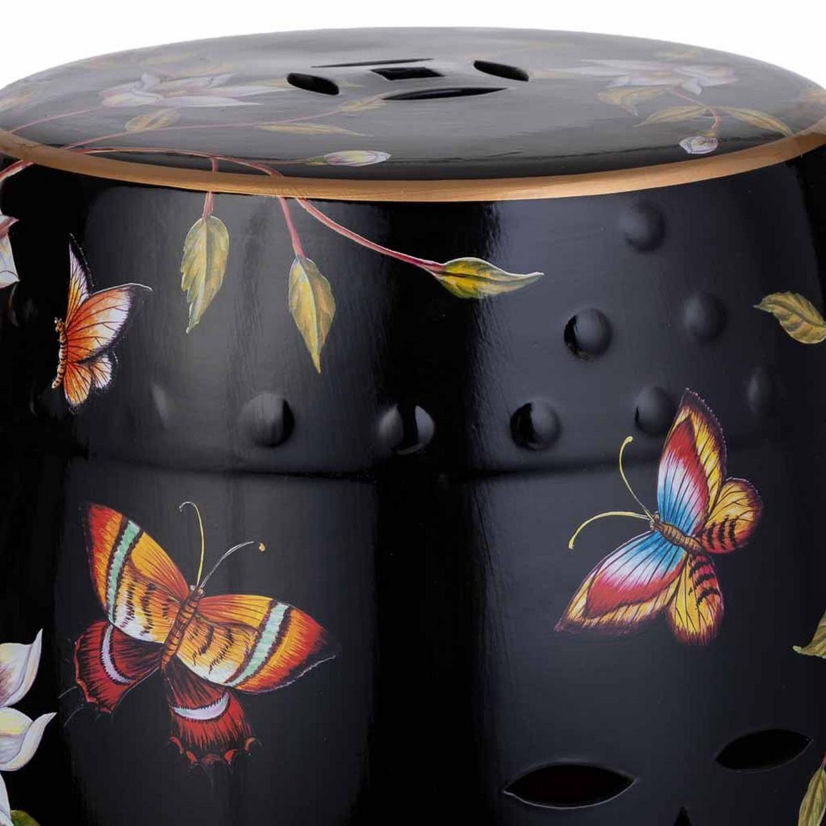 HOCKER, schwarz, 33x45cm - Schwarz, Keramik (33/44.5/33cm) - Wanderlust