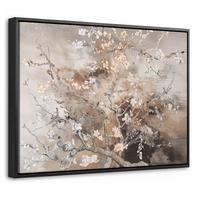 LEINWAND Bilder mit Rahmen - Mandelblüte - Kunst - Van Gogh - Beige - Abstrakt - 40x30 - Braun, Textil (40/30cm) - MuchoWow