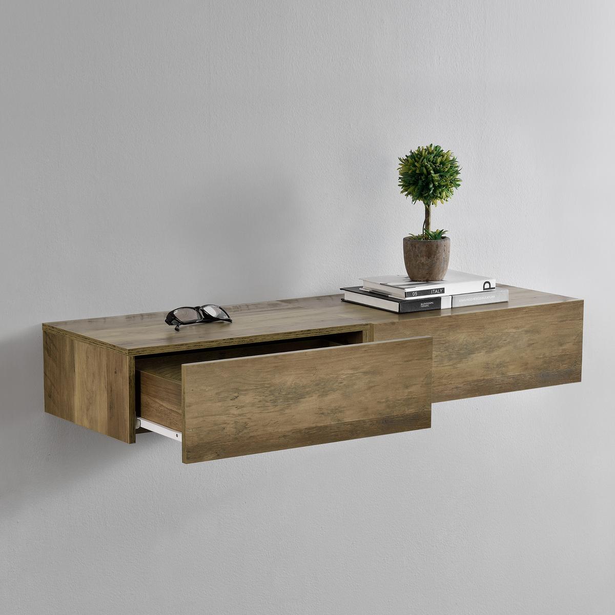 WANDREGAL-SET 2 TLG. Oslo - Braun, Holzwerkstoff (46/15/30cm) - [en.casa]