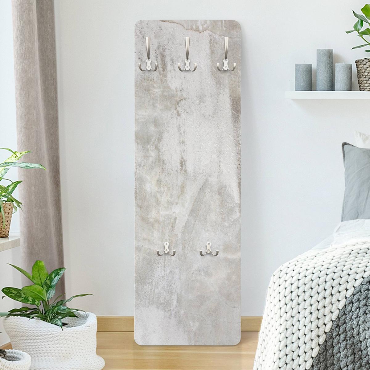 WANDGARDEROBE - Shabby Betonwand gespachtelt 34/105 cm - Beige, Holzwerkstoff (34/105/1.6cm) - Bilderwelten