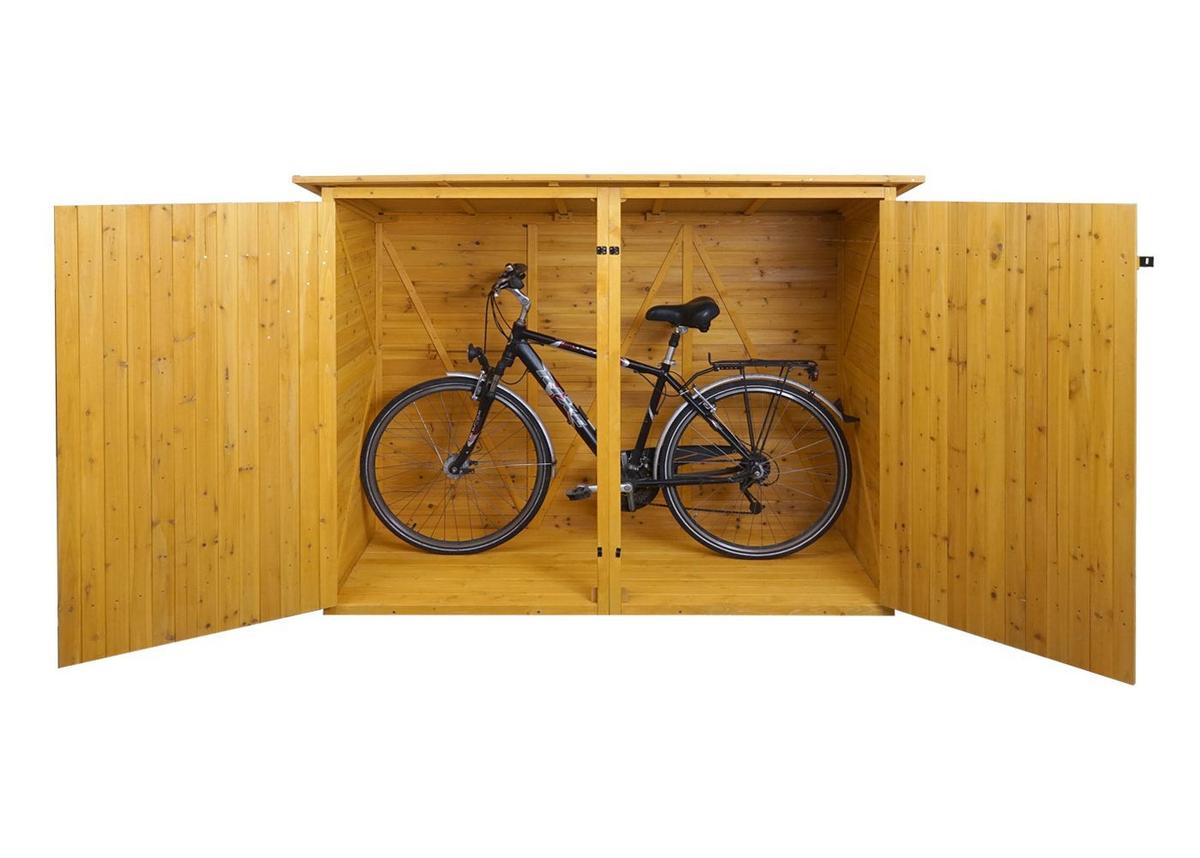 1ER-FAHRRADGARAGE Braun - Braun, Holz (184/152/98cm) - MCW