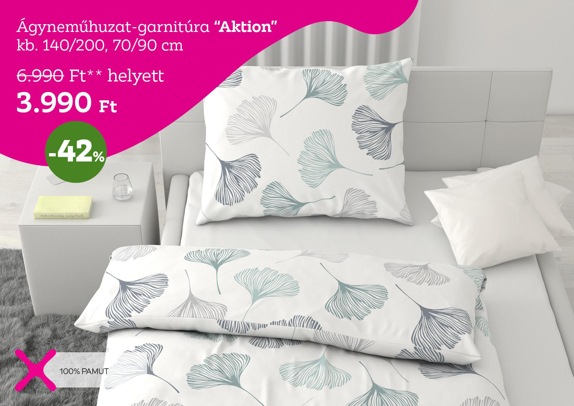 Ágyneműhuzat-garnitúra AKTION 6990 Forint helyett 3990 Forint, kedvezmény mértéke 42%