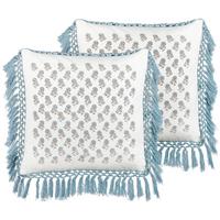 DEKOKISSEN 2er-Set Weiß 45/45 cm Pallida - Weiß, Naturmaterialien/Textil (45/45cm) - Beliani