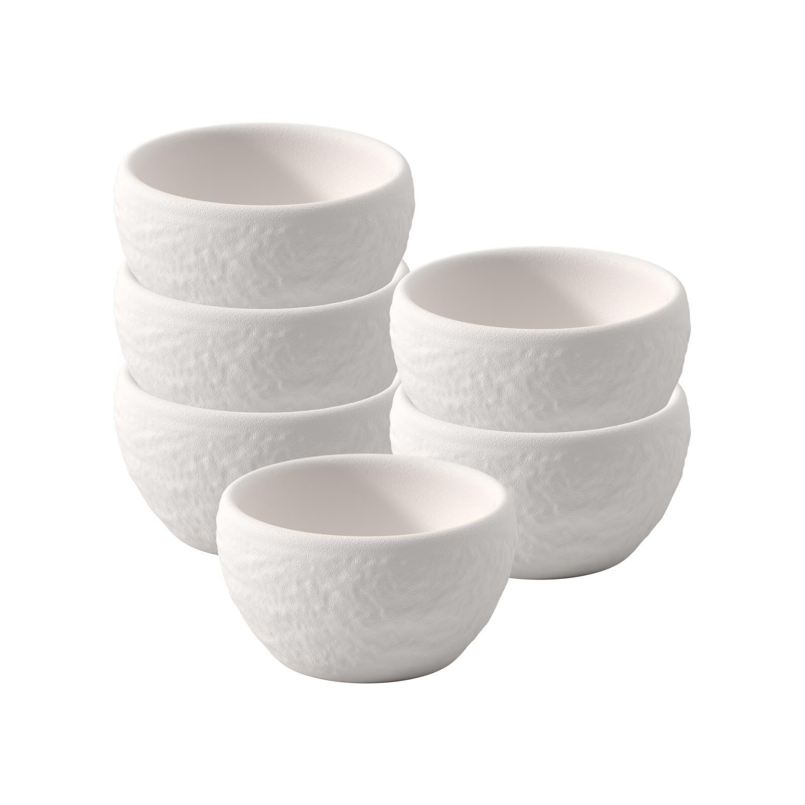 EIERBECHER Manufacture Rock Blanc weiß ø 4,8 cm 6er Set - Weiß, Keramik (4.8/2.7/4.8cm) - Villeroy & Boch