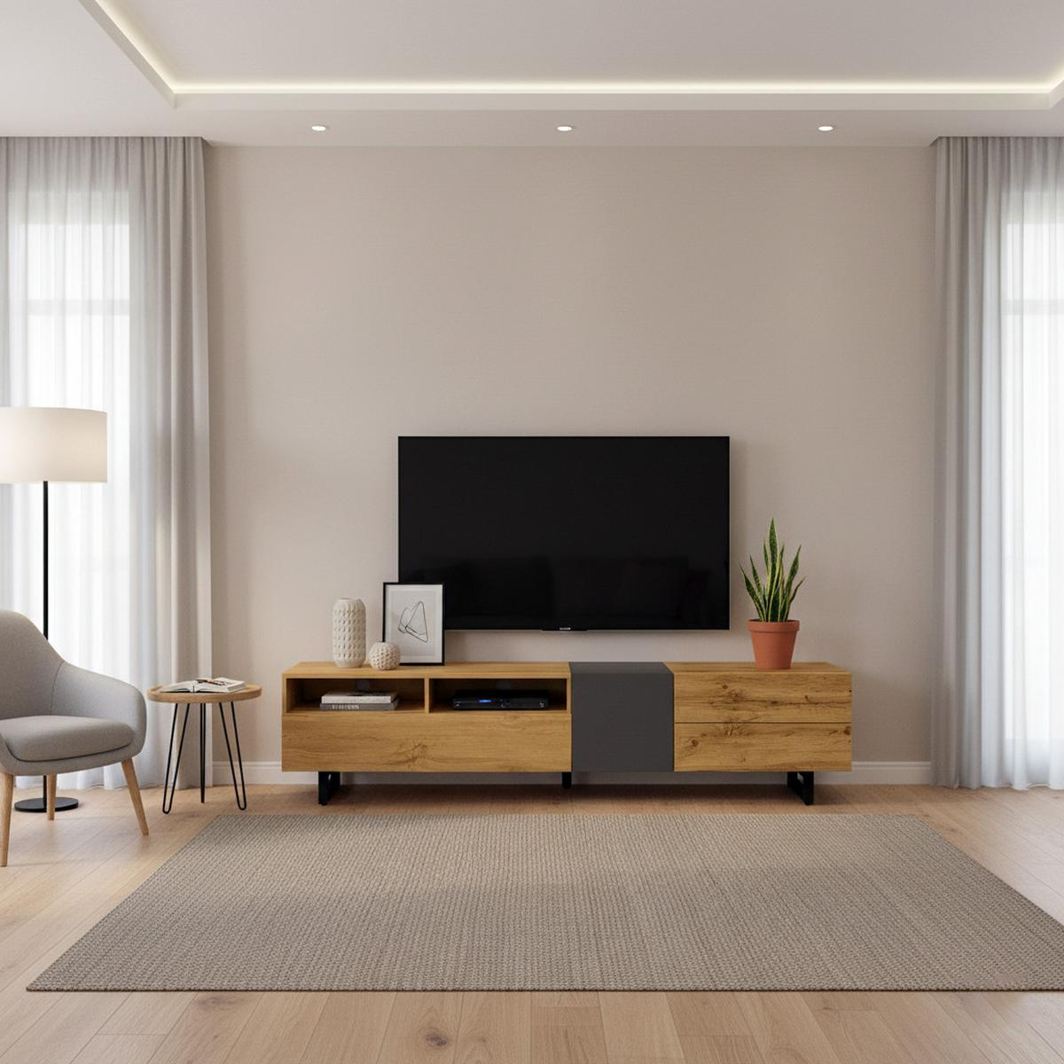 BEISTELLTISCH Vintage 180 cm - Braun, Holz (38/50/180cm) - Urban Meuble