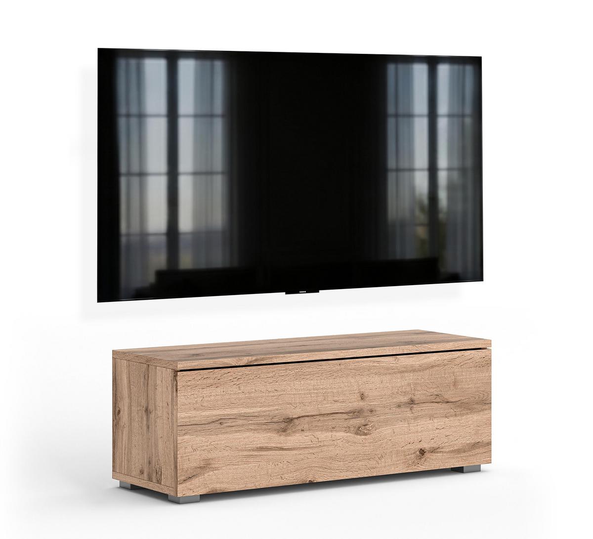 LOWBOARD Barvo 100 Eiche Wotan 100/36,5/32 cm – hängend oder stehend - Braun, Holzwerkstoff/Kunststoff (100/36.5/32cm) - AX Living