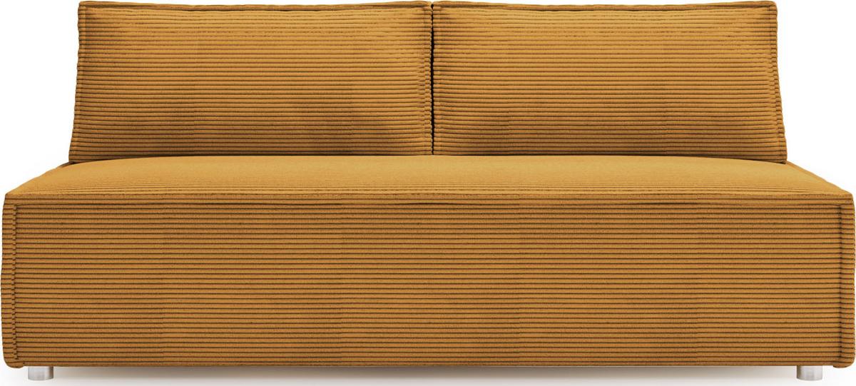 SCHLAFSOFA Diana mit Bettkasten, Senfgelb 200/89/100 cm - Edelstahlfarben/Silberfarben, Textil/Metall (200/89/100cm) - WFL GROUP