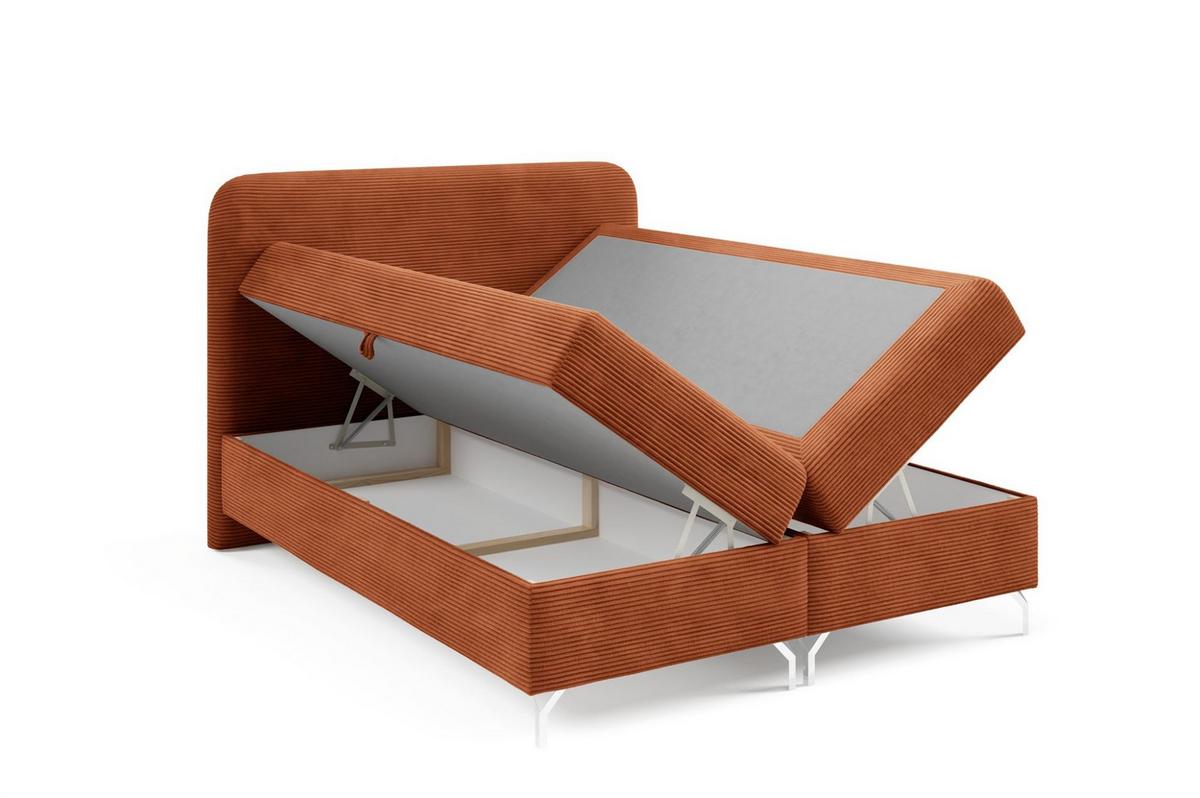 BOXBETT Emilio - Rotbraun, Holzwerkstoff/Textil (140/200cm) - Fun Möbel