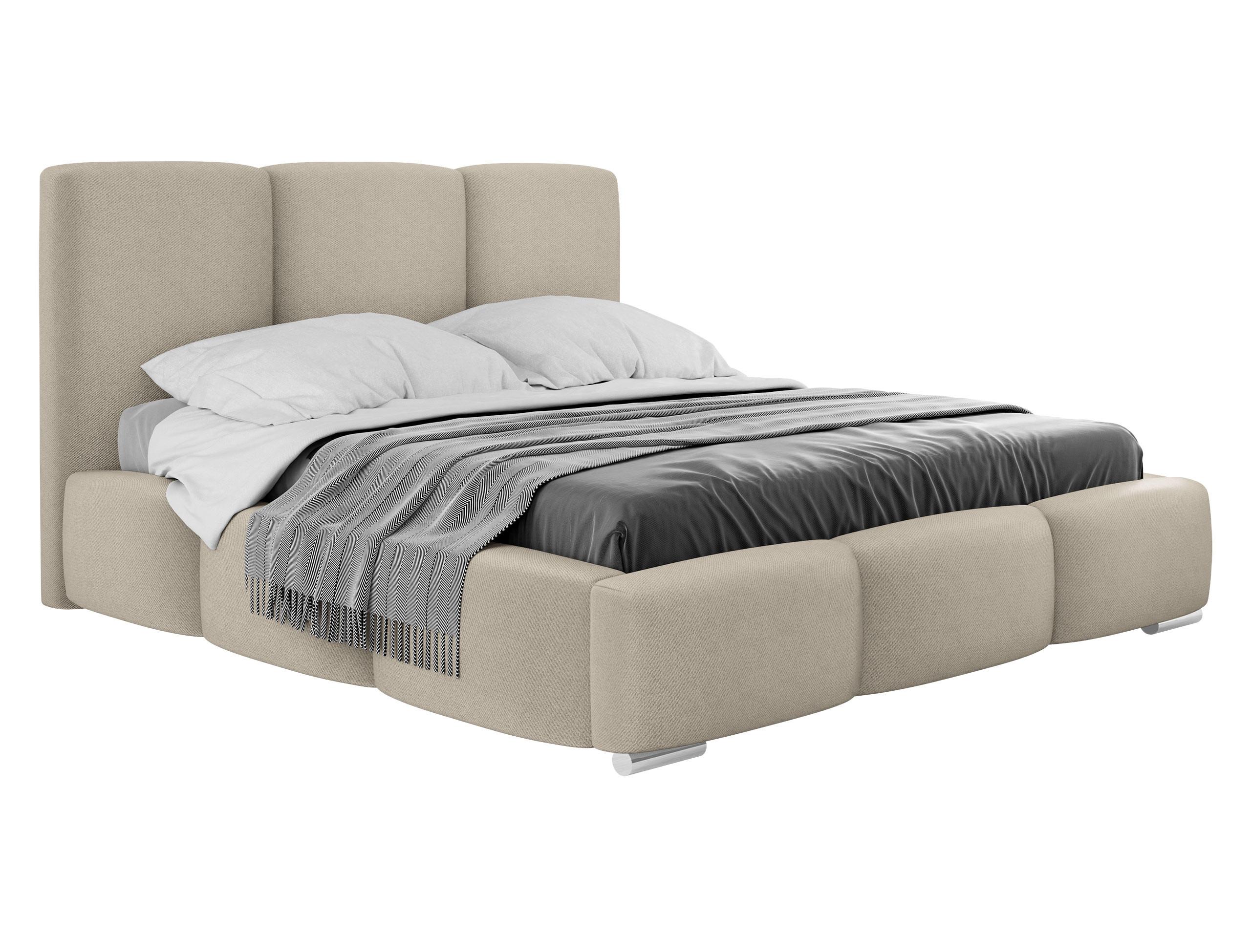 POLSTERBETT Olweria - Chromfarben/Beige, Holz/Textil (160/200cm) - MIRJAN24