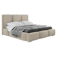 POLSTERBETT Olweria - Chromfarben/Beige, Holz/Textil (160/200cm) - MIRJAN24