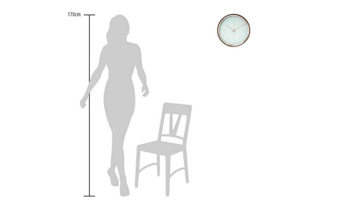 WANDUHR Design Weiß 33/33 cm - Weiß, Glas/Holzwerkstoff (32.7/32.7/8cm) - ONZENO