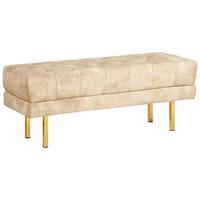 BANK Beige/Gold Roseville - Beige/Goldfarben, Holz/Textil (117/44/40cm) - Beliani