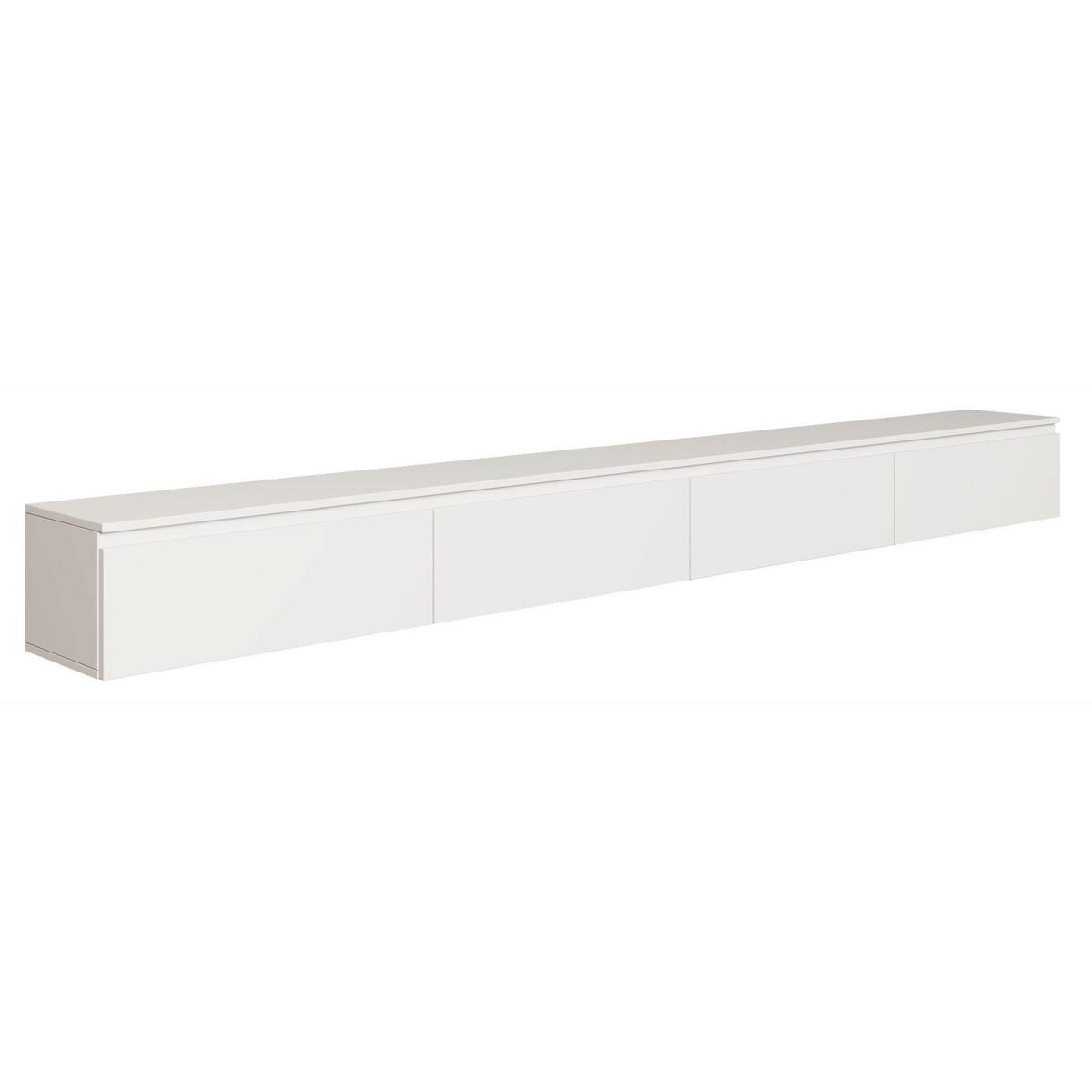 TV-LOWBOARD Bemmi hängend Weiß 300/30/30 cm - Weiß, Holzwerkstoff (300/28.4/31.8cm) - Selsey