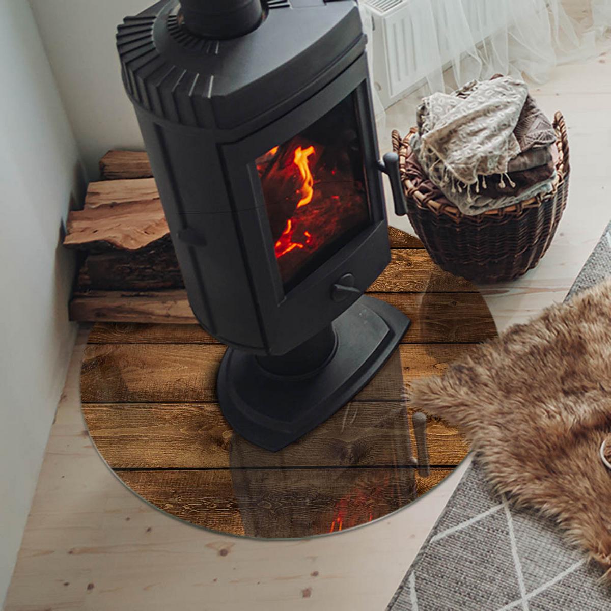 GLASPLATTE für Kamin Ø 70 cm - Braun, Glas (70/70/0.4cm) - TULUP