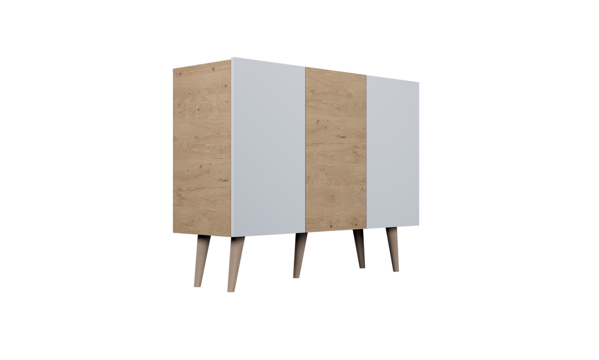 KOMMODE Toronto Weiß, Eiche 39,9/95,5/120 - Weiß, Holzwerkstoff (40/96/120cm) - RAUMHIRSCH FURNITURE