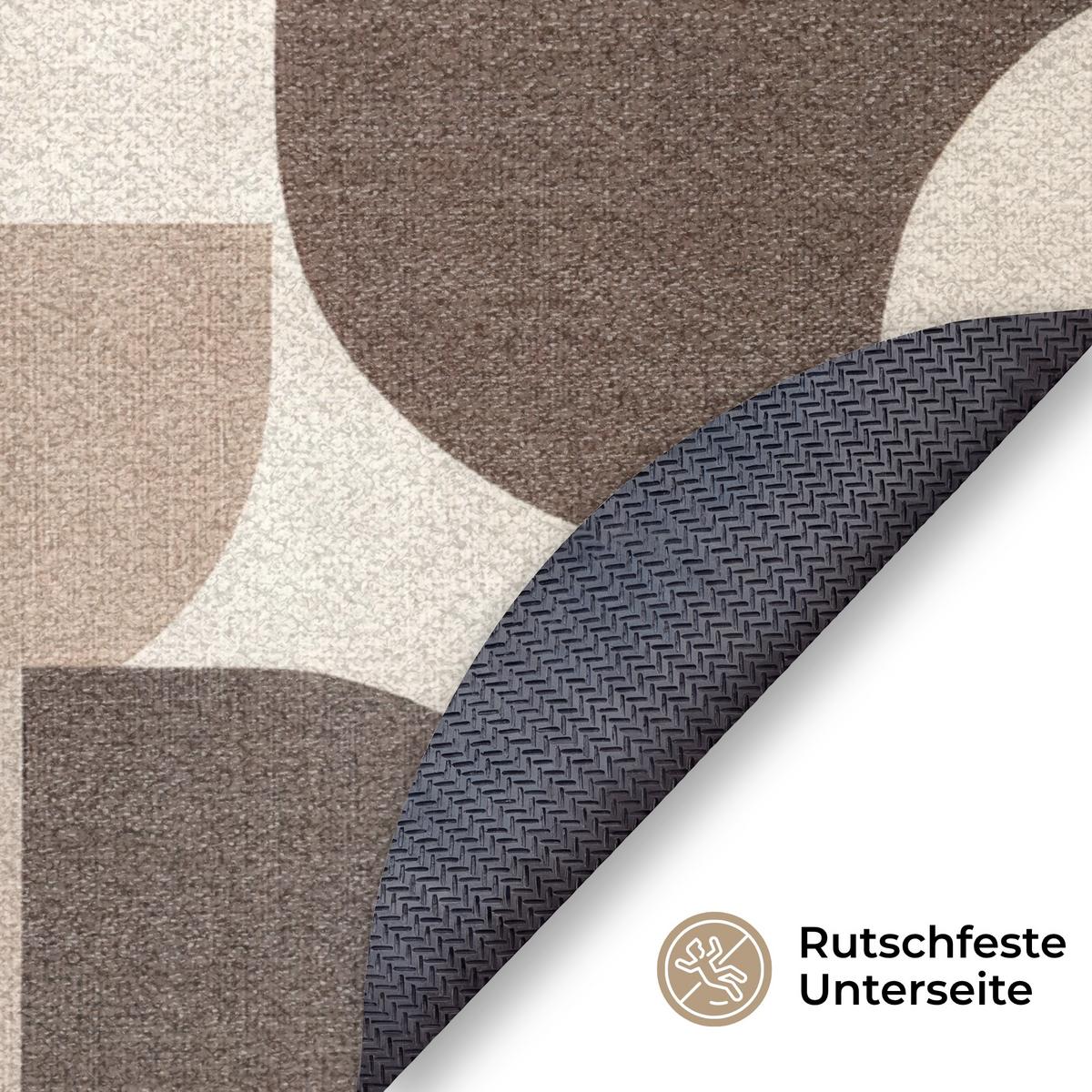 FUSSMATTE Geometrisch - Gewebte Struktur - Modern Fußabtreter 120x120 cm - Beige, Kunststoff (120/0.4cm) - MuchoWow