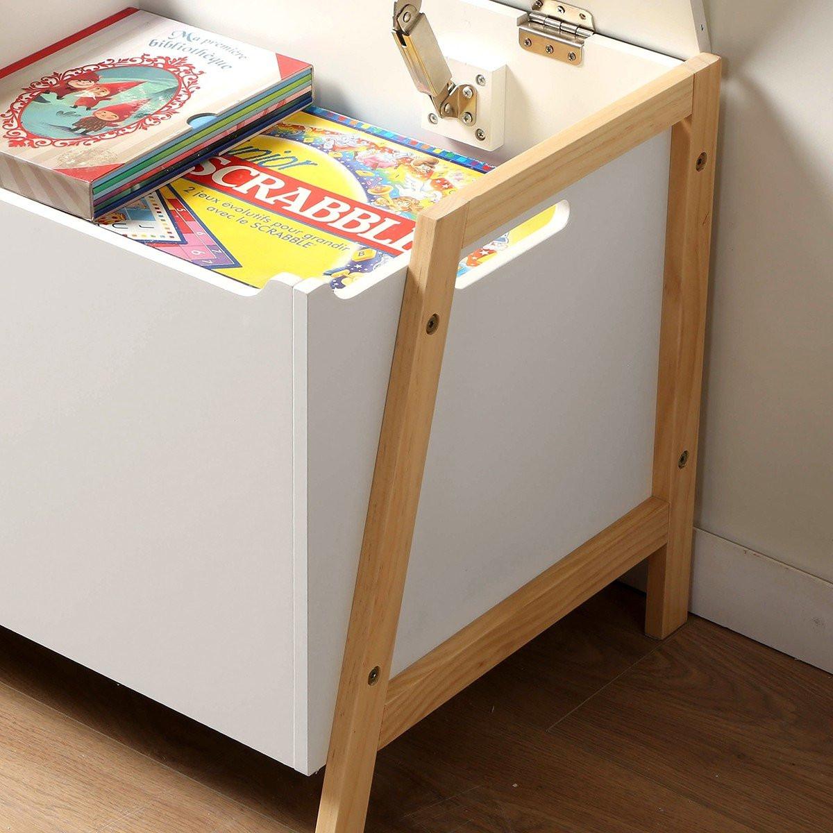AUFBEWAHRUNGSTRUHE mit 2 Fächern für Kinder 99/40/43 cm - Weiß, Holzwerkstoff (40/43/99cm) - Calicosy