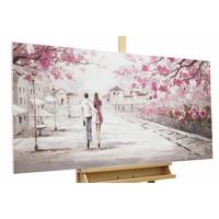 ACRYLBILD HANDGEMALT 120/60 cm - Pink/Beige, Holz/Textil (120/60cm) - KUNSTLOFT