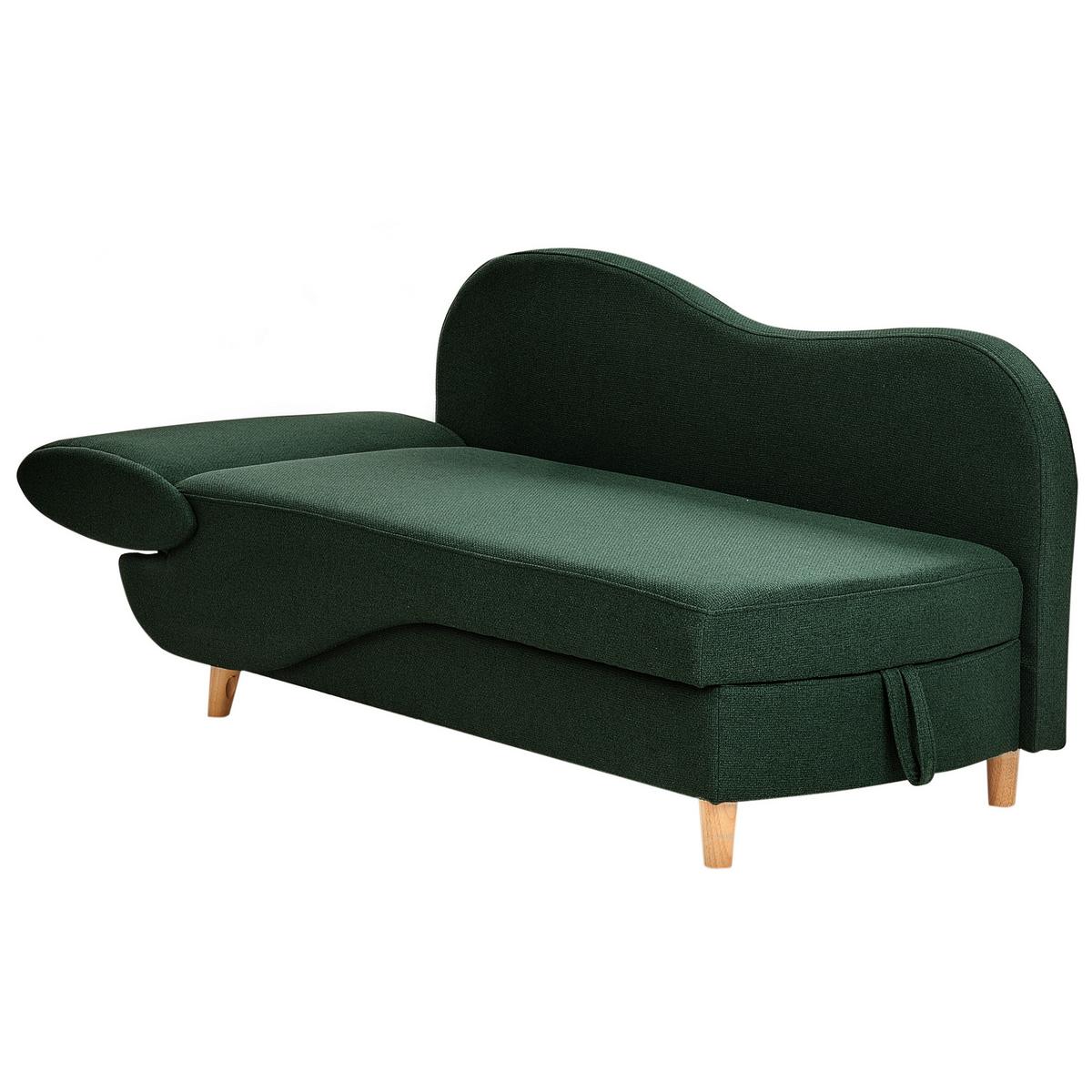 CHAISELONGUE-LINKSSEITIGE Grün Meri - Braun/Grün, Textil (155/76/69cm) - Beliani