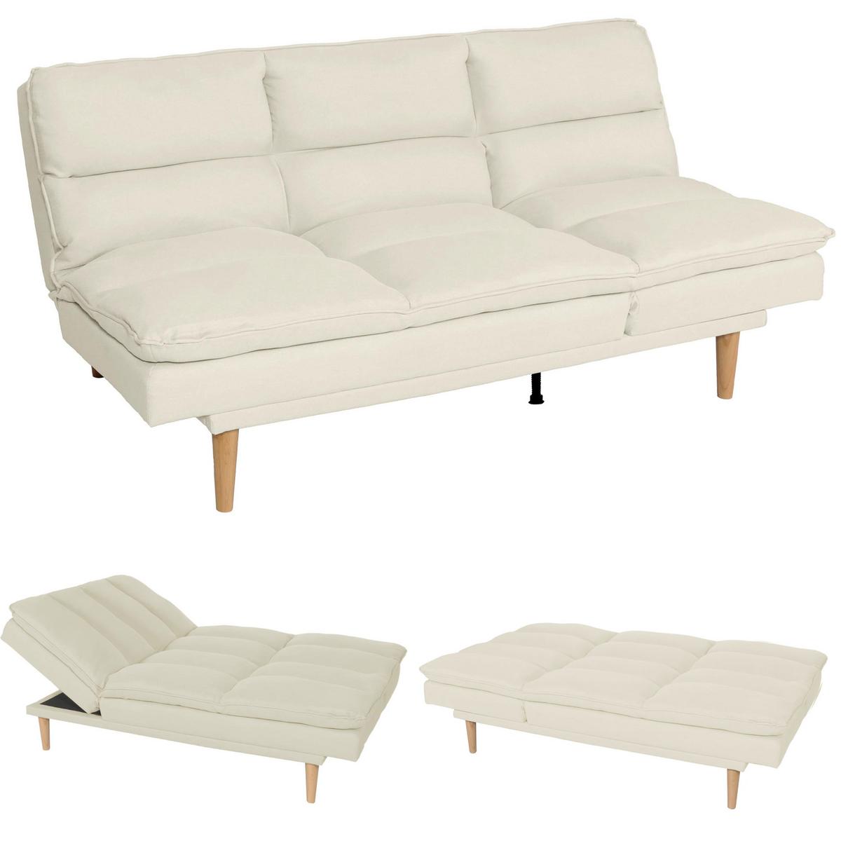 SCHLAFSOFA Cremeweiß - Creme/Weiß, Textil (180/90/110cm) - MCW