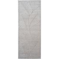 LÄUFER Outdoor, Fußbodenheizung-geeignet, mit Blattmotiv, ENGADIN in Silbergrau, 80 x 150 cm - Grau, Textil (80/150cm) - KADIMA DESIGN