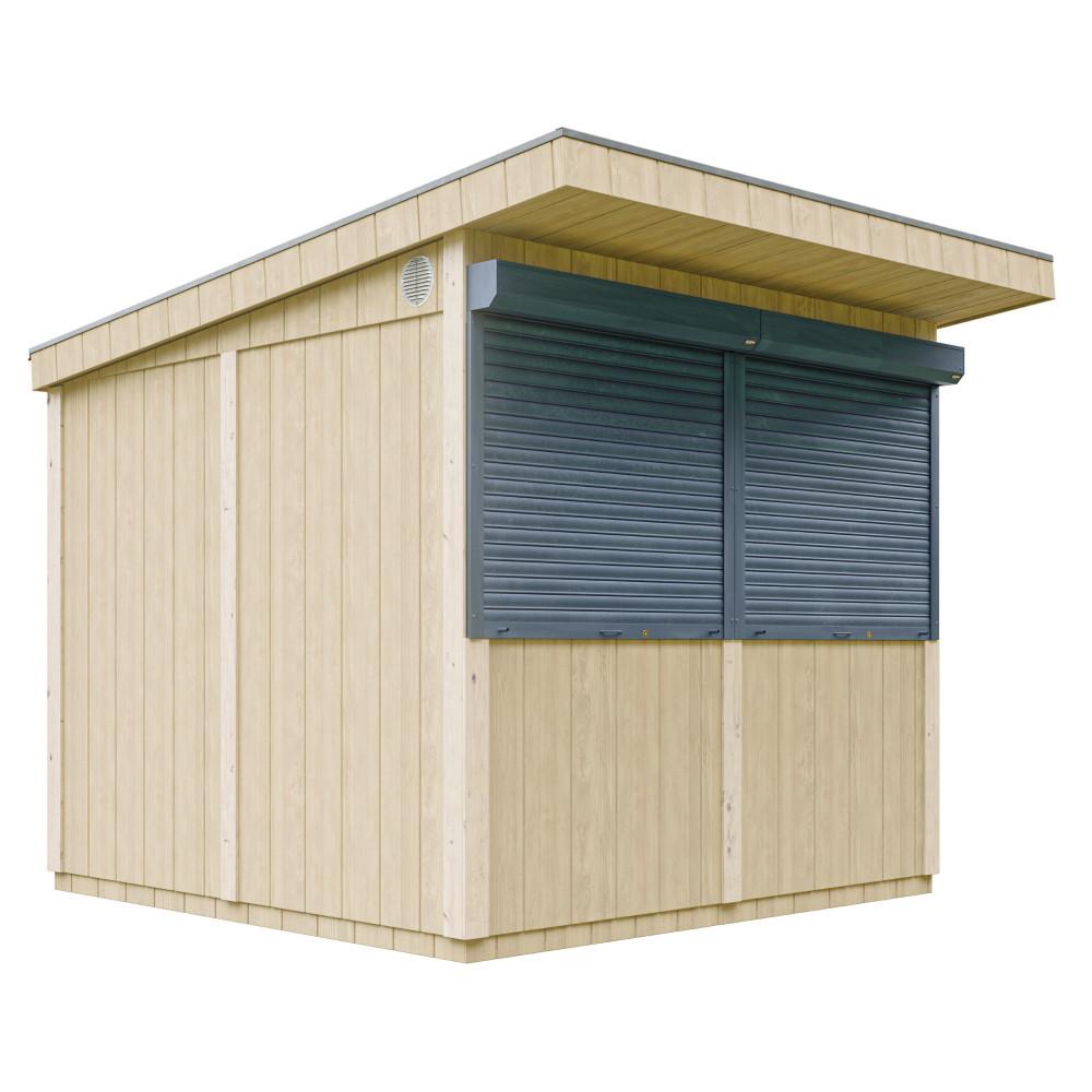 PREMIUM-VERKAUFSSTAND- 5,9m² - H240x248x305 cm - LP Smartside Paneelbauweise - M950 - Beige, Holzwerkstoff (248/240/305cm) - Timbela