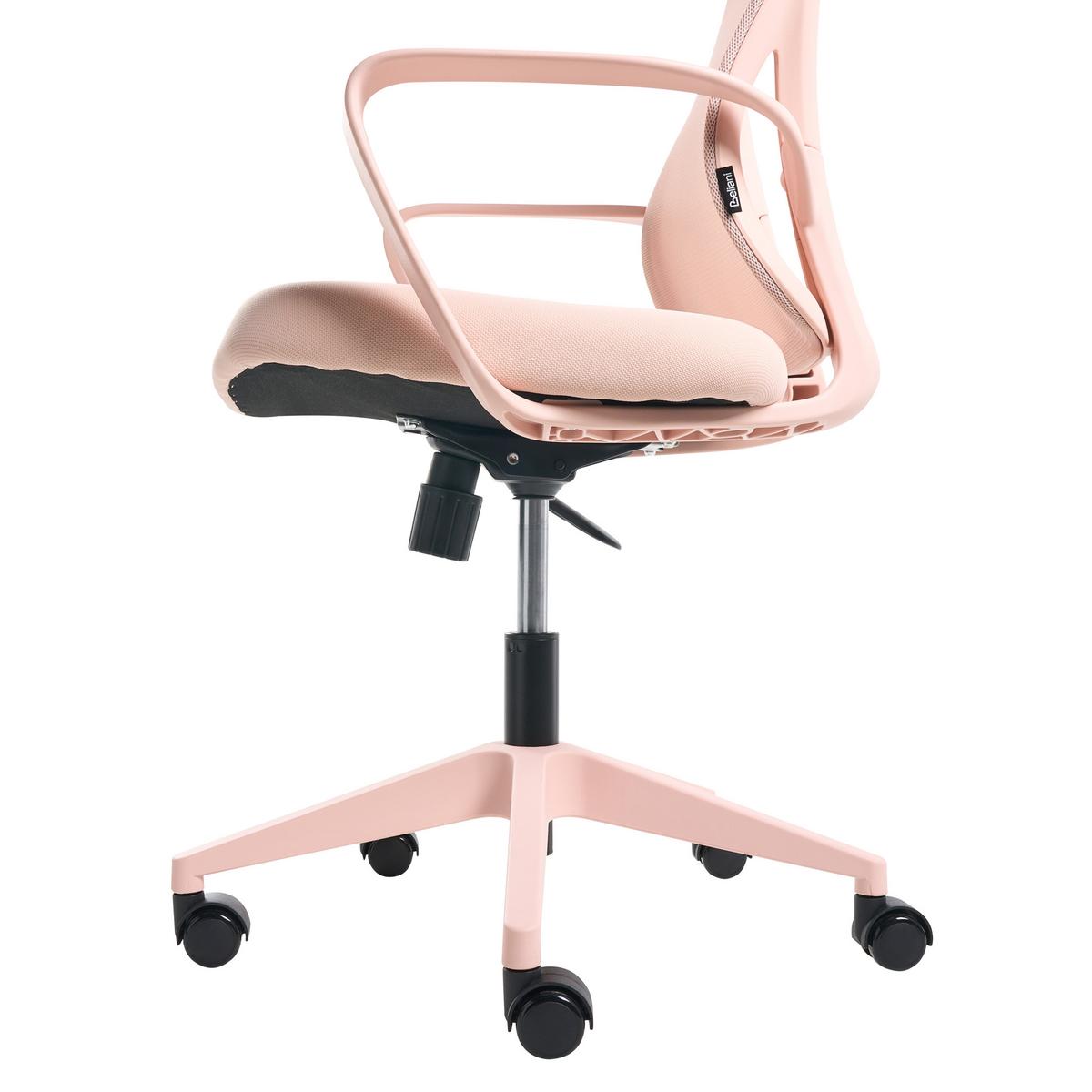 BÜROSTUHL Pastellrosa Luma - Pink, Textil (60/98/60cm) - Beliani